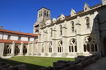 France, Haute-Loire (43), Parc naturel régional Livradois-Forez, abbaye de La Chaise-Dieu, le cloitre accolé à l'église abbatiale
