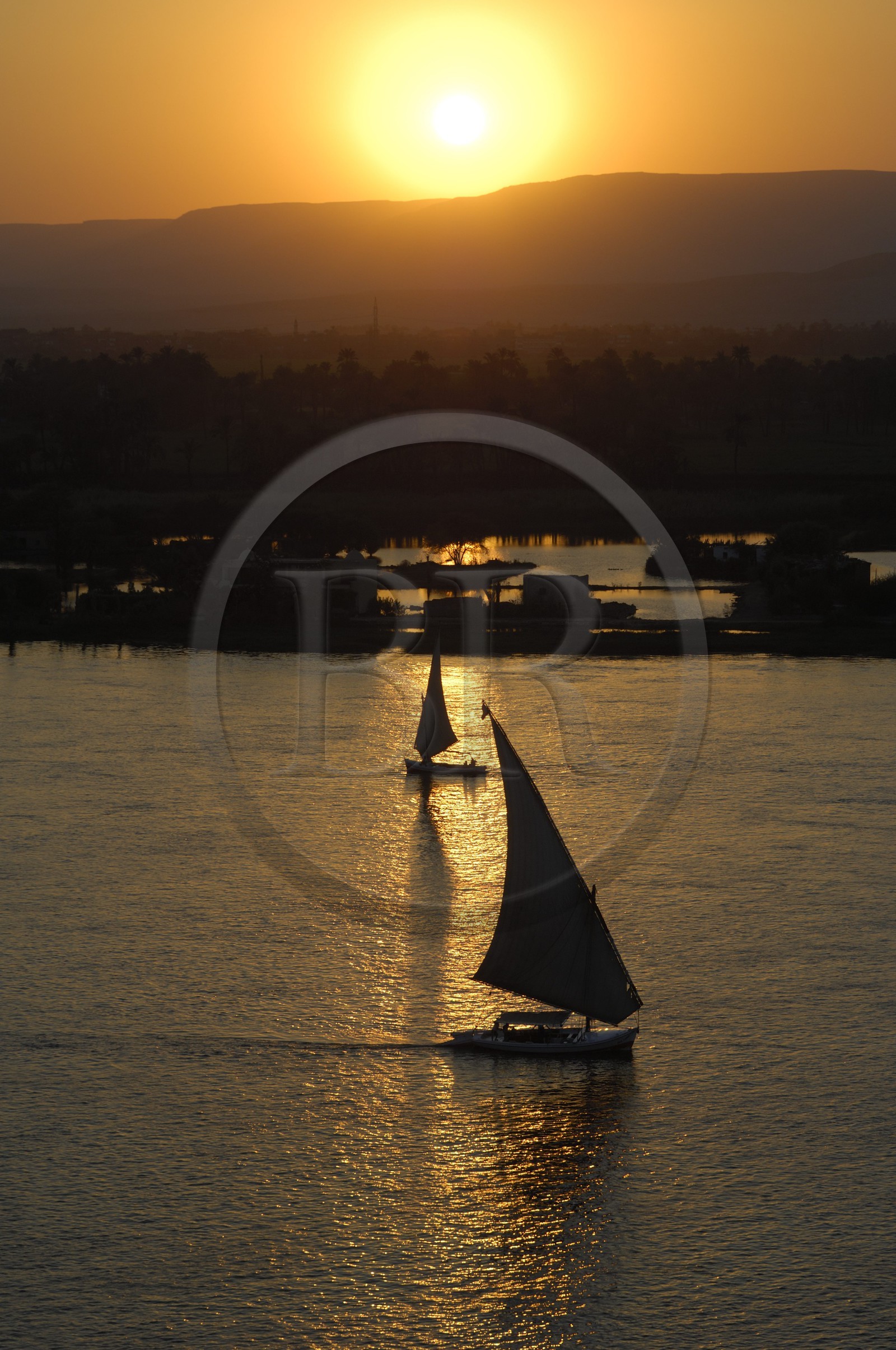 Egypt, Upper Egypt, Nile Valley, Luxor, felucca on the Nile