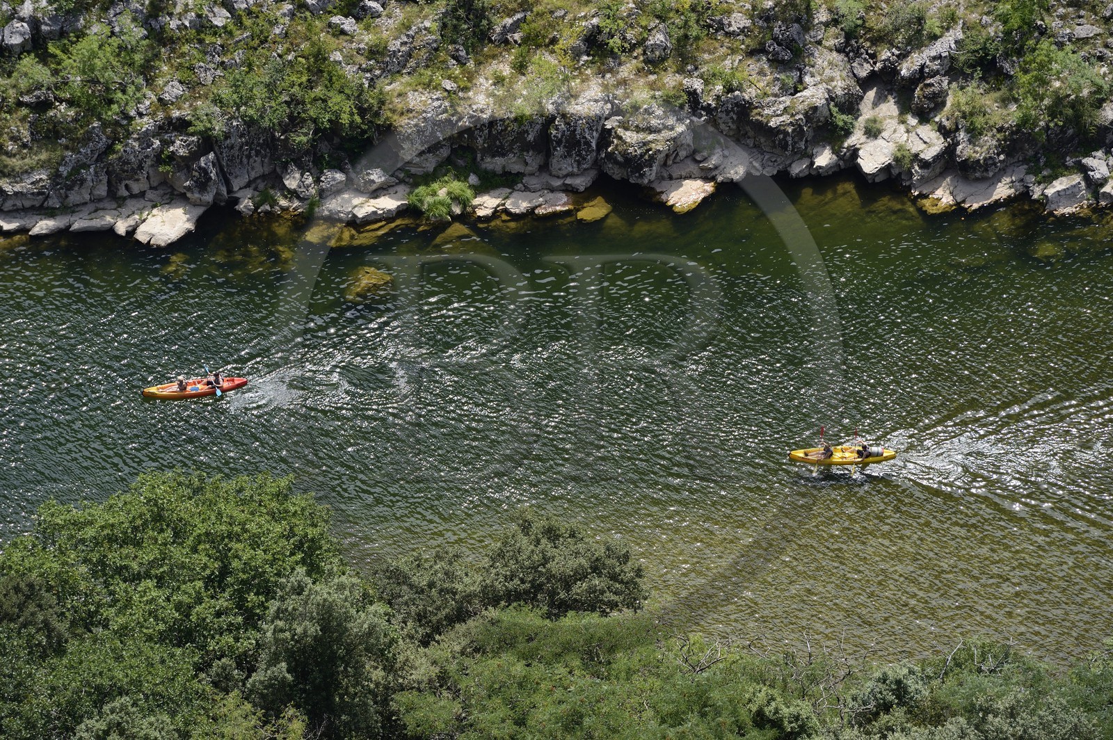 France, Ardeche, Ardeche Gorges, 30 km long from Vallon Pont d'Arc to Saint Martin d'Ardeche