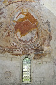 France, Loir-et-Cher (41), Montoire-sur-le-Loir, la chapelle Saint-Gilles, fresques romanes réalisées entre le XIe et le XIIIe siècle