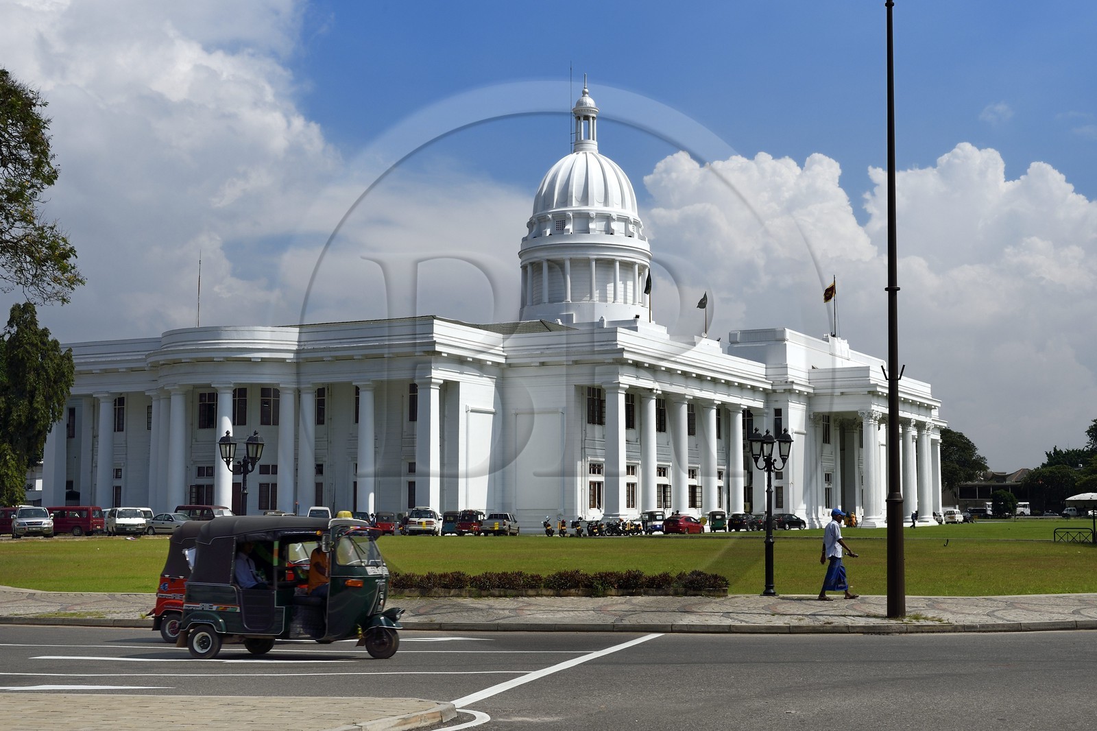 Sri Lanka, province de l'ouest, district de Colombo, Colombo, l'ancien hotel de ville La Maison Blanche dans le parc Viharamahadevi
