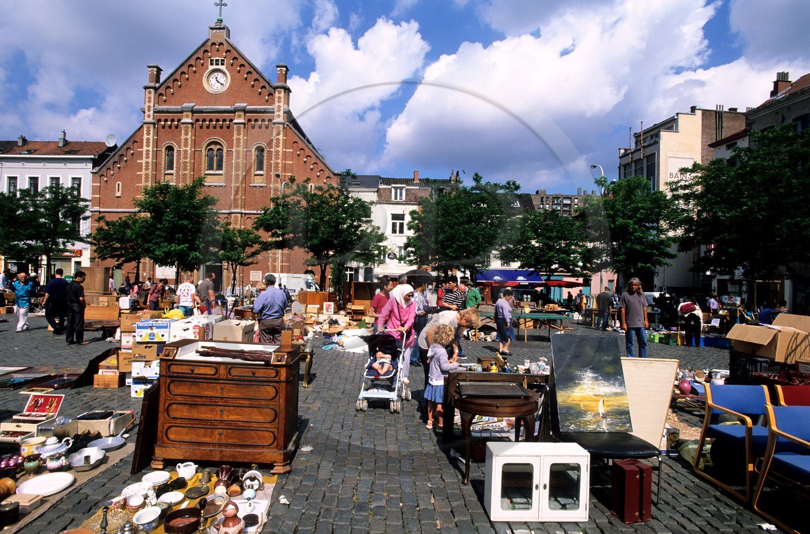 Belgique, Bruxelles, place de la Balle (Vossen plein), le marché aux puces quotidien
