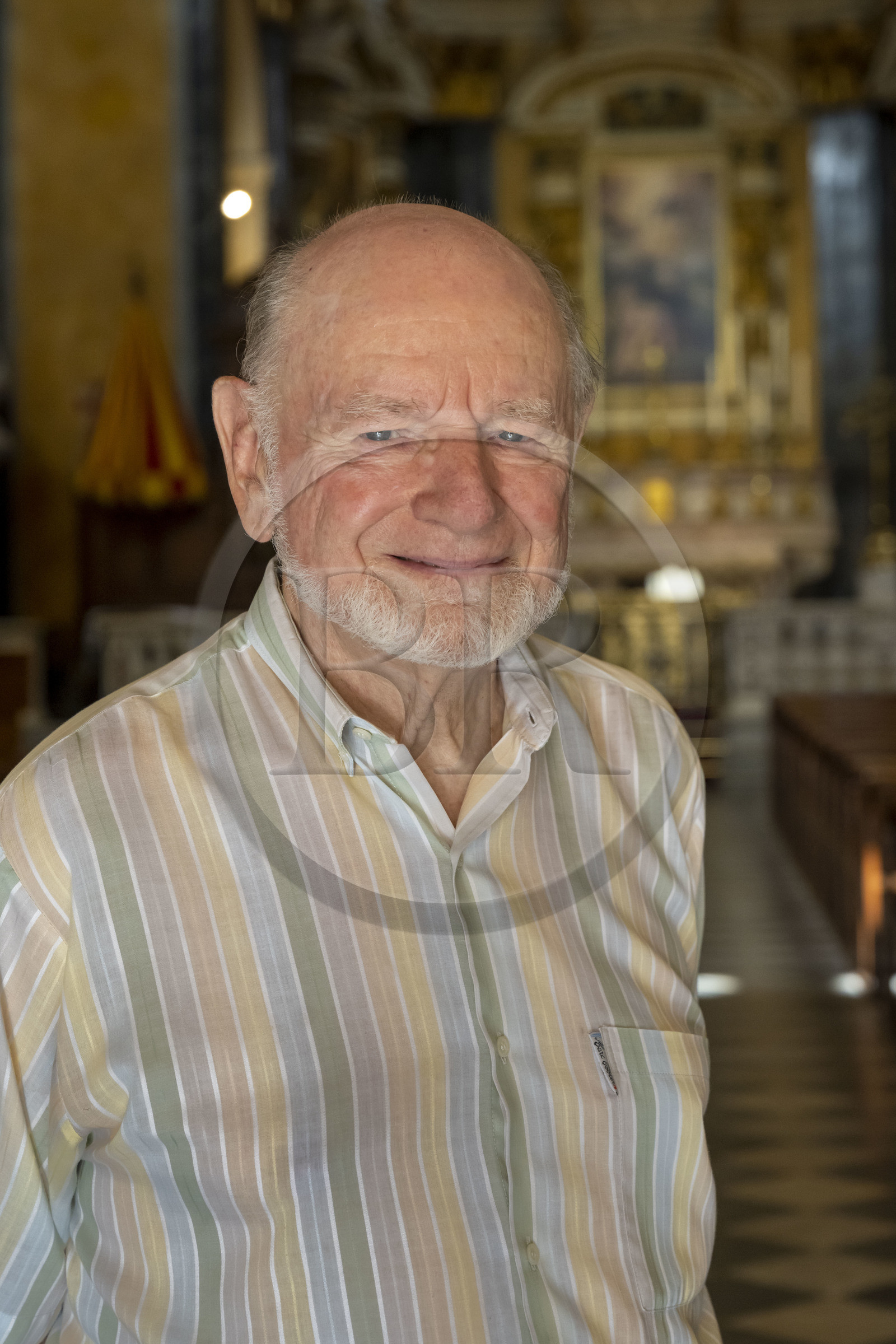 France, Alpes-Maritimes (06), Nice classée Patrimoine Mondial de l'UNESCO, le Vieux Nice, l'historien Luc Thévenon à la Cathédrale Sainte Réparate