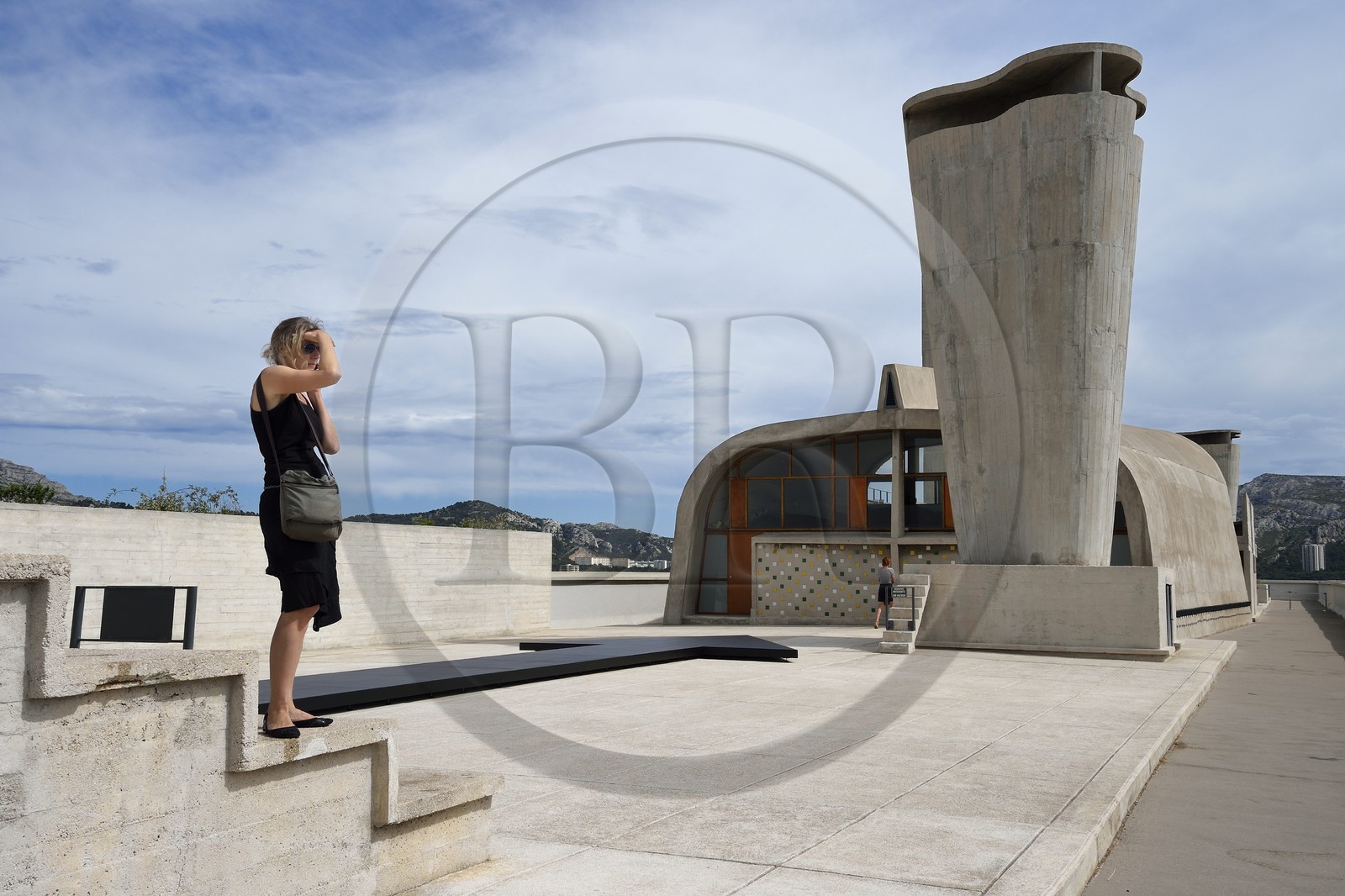 France, Bouches-du-Rhône (13), Marseille, oeuvre architecturale de Le Corbusier, classée Patrimoine Mondial de l'UNESCO, la Cité Radieuse par l'architecte Le Corbusier, toit-terrasse