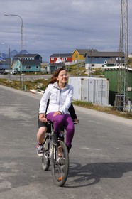 Greenland, town of Nanortalik in the Southern area, Inuit young girl