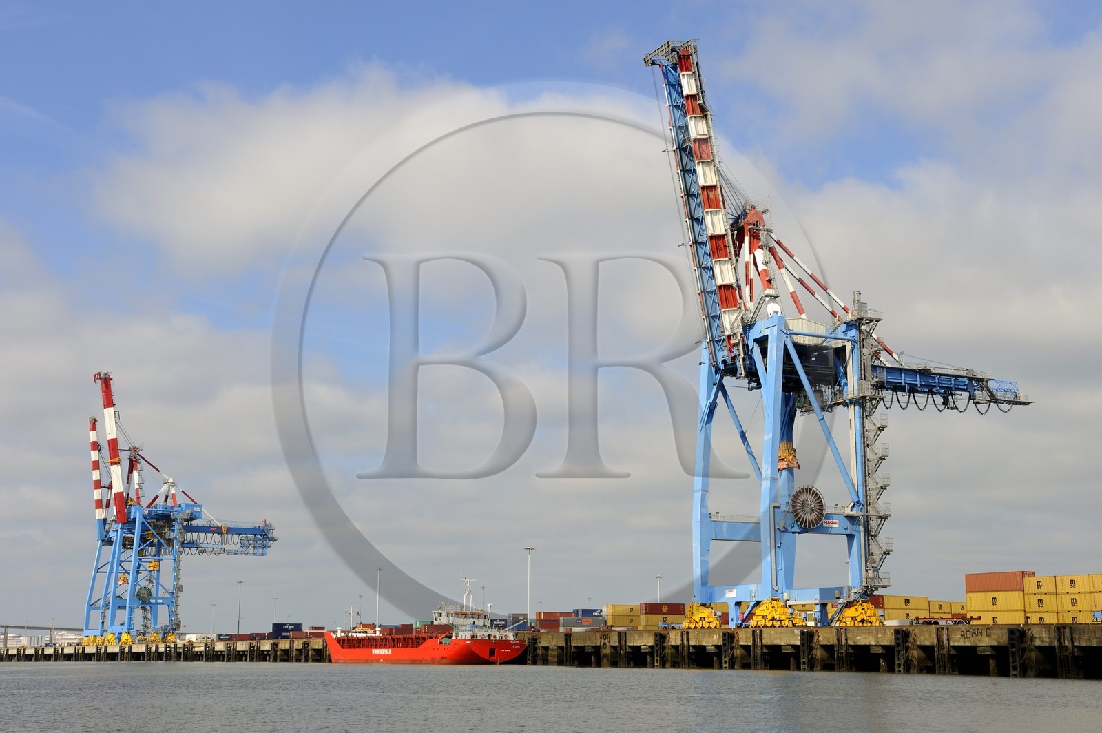 France, Loire-Atlantique (44), port autonome de Nantes Saint-Nazaire, terminal à marchandises et conteneurs de Montoir de Bretagne