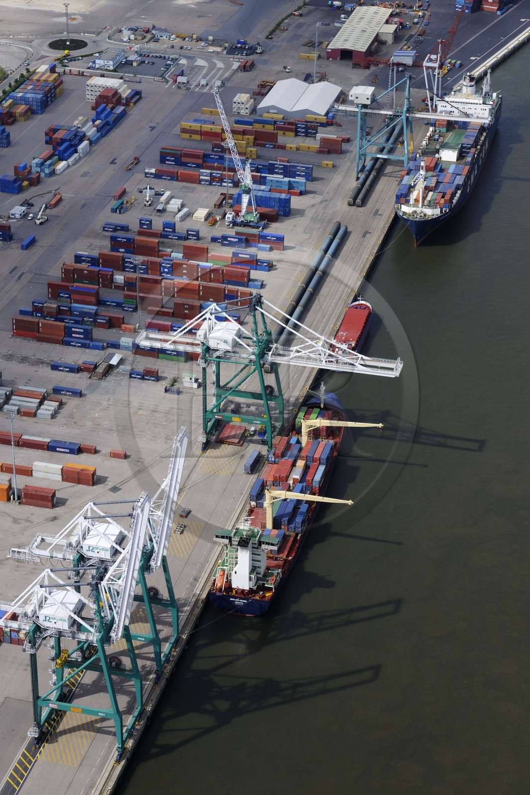 France, Seine-Maritime (76), le Grand Port Maritime de Rouen à Grand-Couronne (vue aérienne)