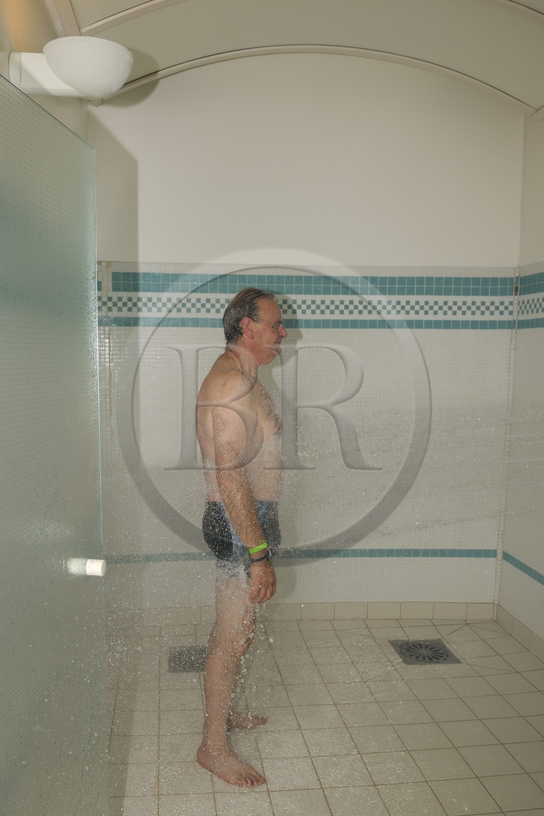 France, Vosges (88), Contrexéville, thermes de Contrexéville (Groupe Eurospa), jets d'eau