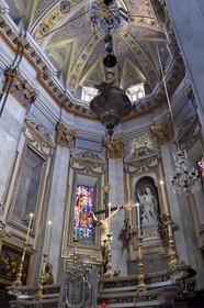 France, Haute Corse, Bastia, the baroque St Jean Baptiste Church, unusual bas-relief depicting the circumcision of Christ