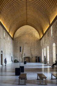 France, Vaucluse, Avignon, Palais des Papes (Palace of the Popes) listed as World heritage by UNESCO, the Grand Tinel, the former large refectory or banqueting hall
