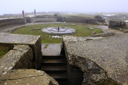 France, Calvados (14), Grandcamp-Maisy, blockhaus de la Pointe du Hoc