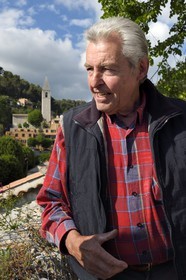 France, Alpes-Maritimes, Peille, Jean-Paul Barelli keeper of peillasque, dialect of Occitan language