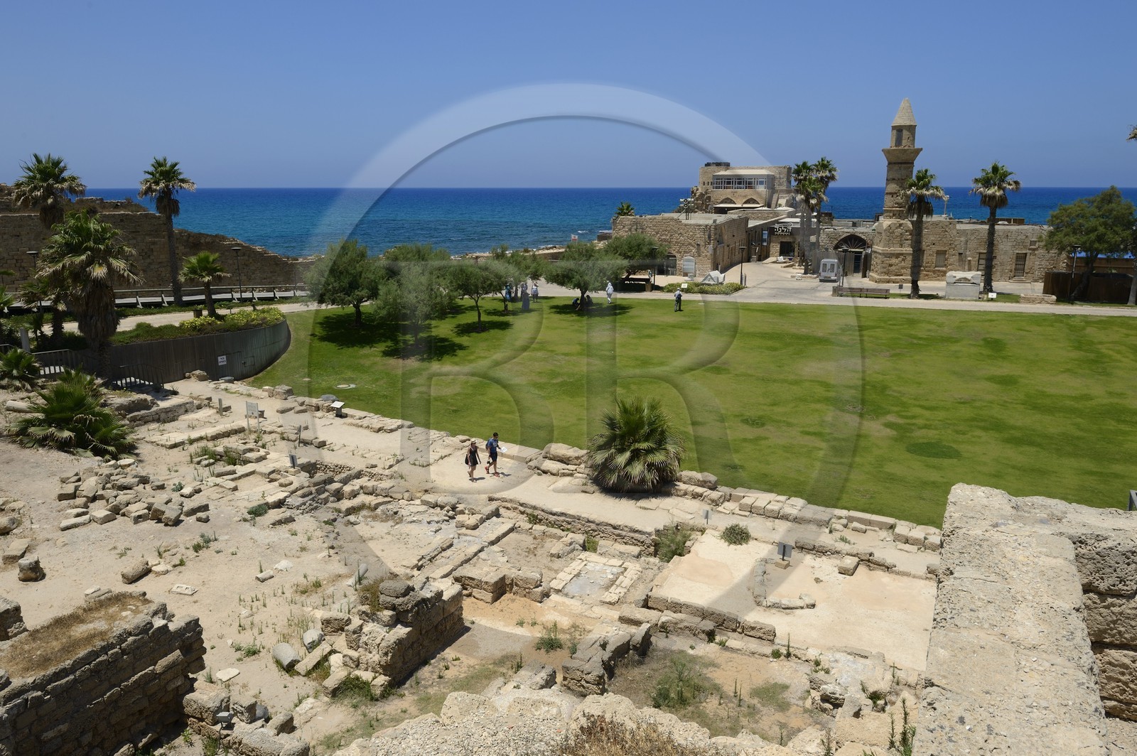 Israël, district d'Haifa, Césarée (Caesarea Maritima), port  de la citadelle des croisés construit sur les ruines de Césarée
