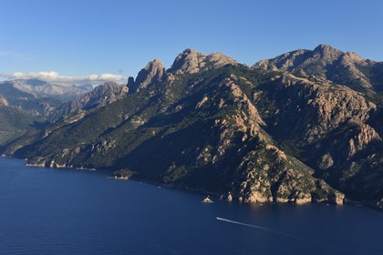 France, Corse du Sud, Porto Gulf, listed as World Heritage by UNESCO (aerial view)