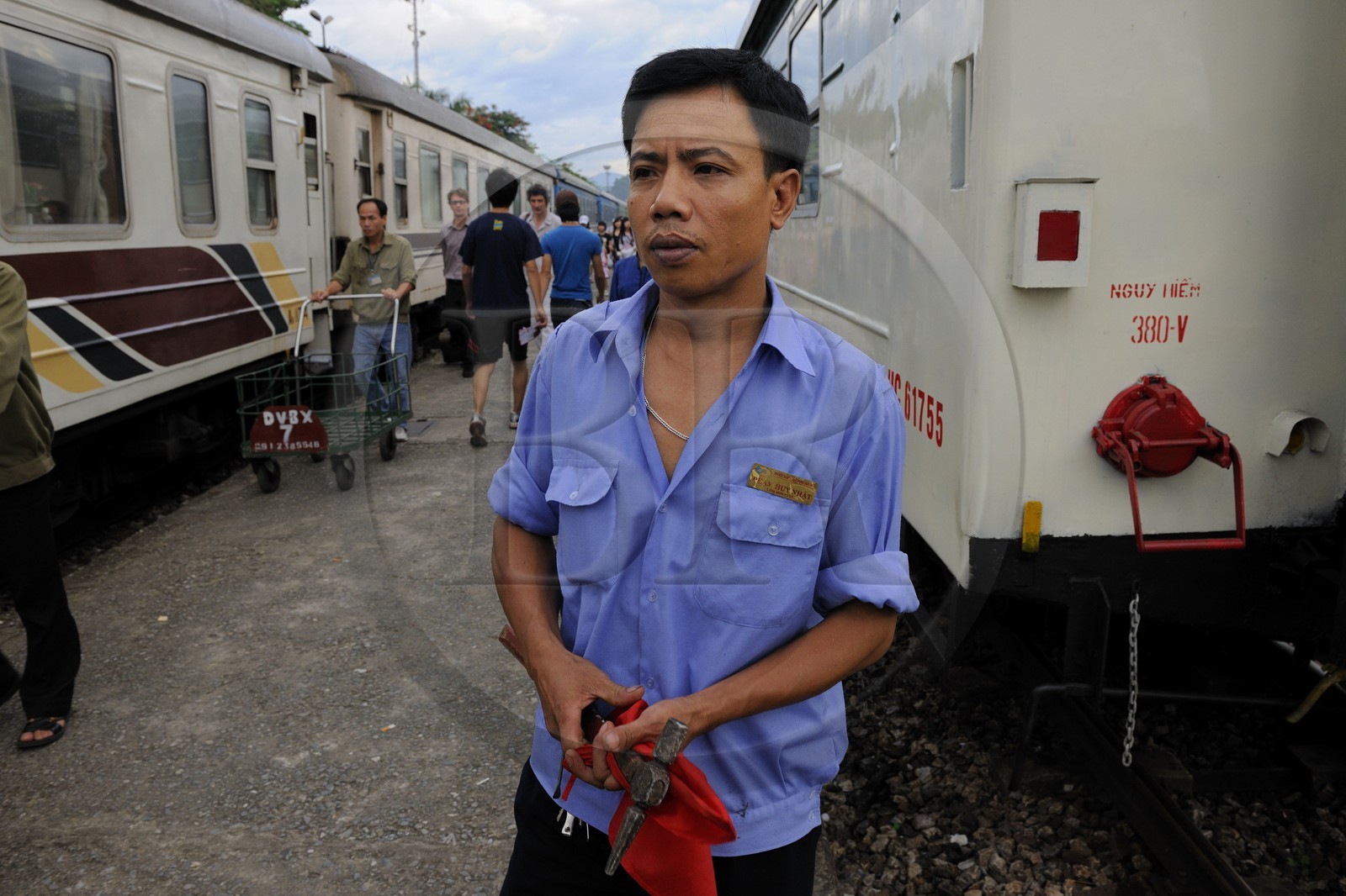Vietnam, train de Hanoï à Lao Cai, arrivée du train de nuit
