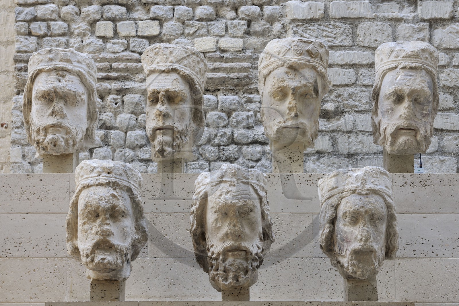 France, Paris (75), musée du Moyen-Age, ancien hôtel de Cluny, têtes des rois de Judas provenant de la Galerie des Rois de Notre-Dame