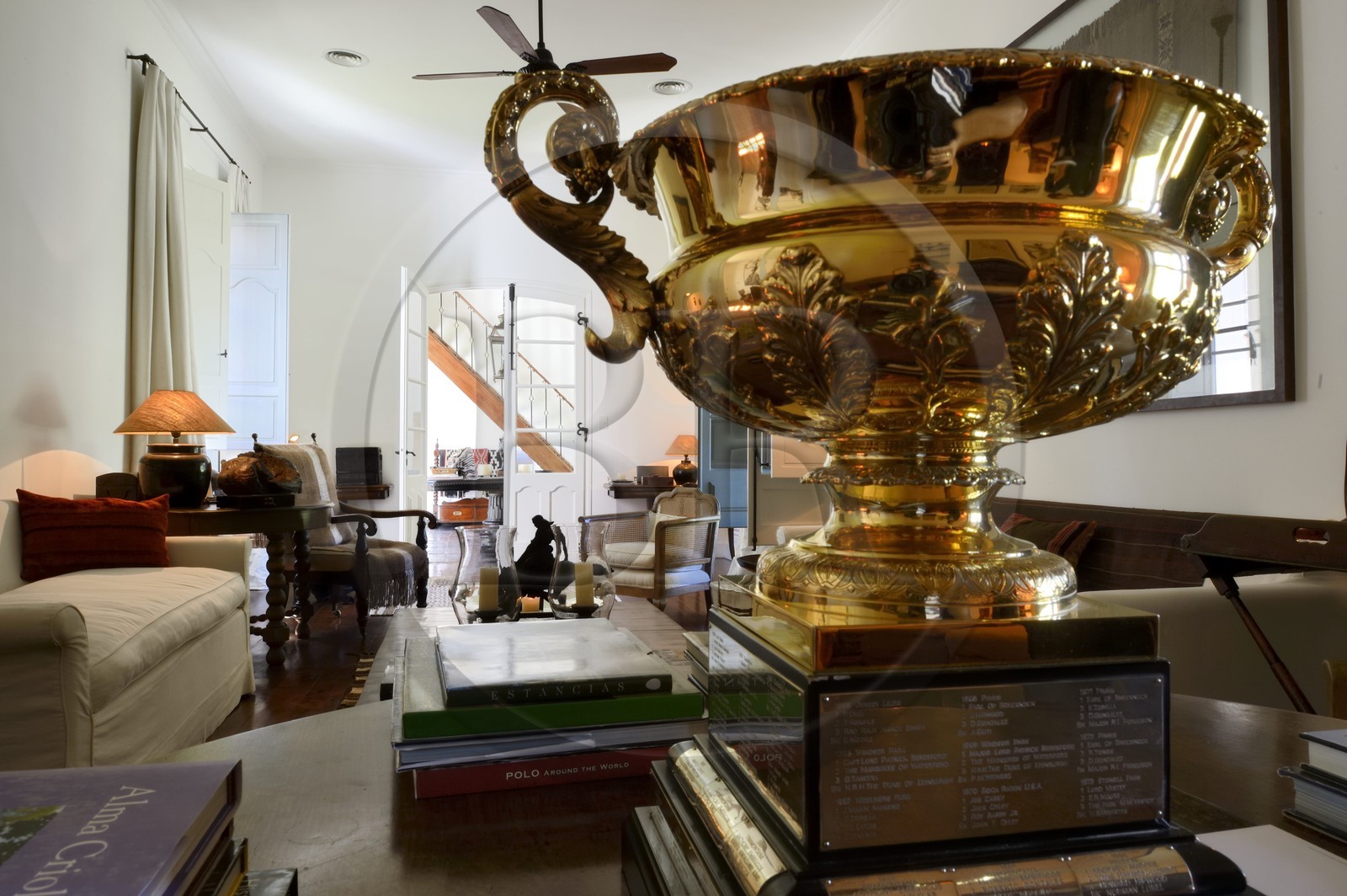 Argentina, Buenos Aires Province, San Antonio de Areco, estancia La Bamba de Areco, the living room