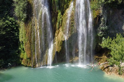 France, Var, Provence Verte, parc naturel regional du Verdon, Sillans waterfall, Bresque river