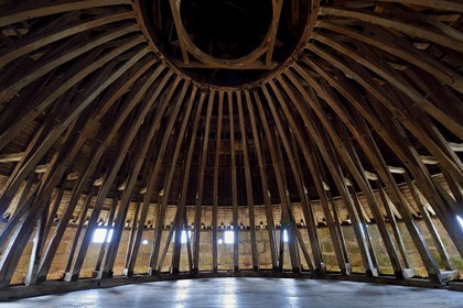 France, Dordogne (24), Périgord Noir, chateau de Hautefort, charpente du XVIIème siècle de la Tour de Bretagne