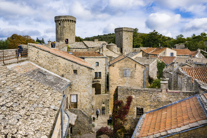 France, Aveyron, Causses and the Cévennes, cultural landscape of Mediterranean agro-pastoralism, listed as World Heritage by UNESCO, La Couvertoirade, labelled Les Plus Beaux Villages de France (The Most Beautiful Villages of France), fortified village on the Larzac plateau