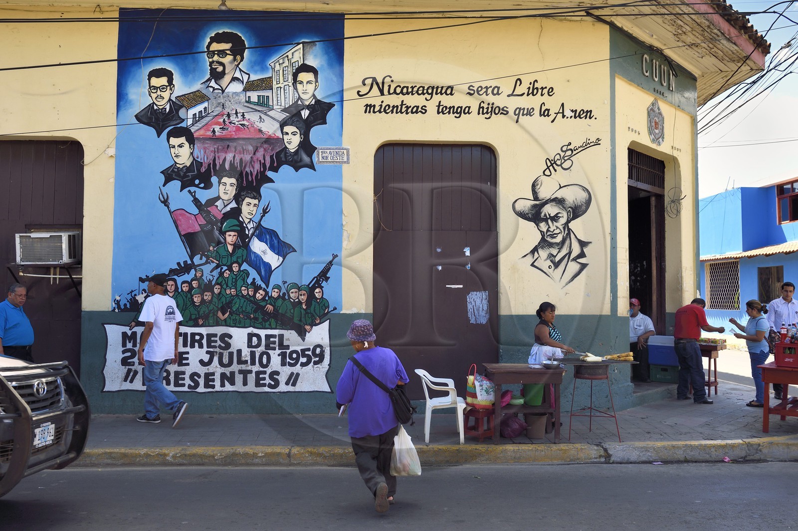 Nicaragua, Leon, murals of the Sandinista Revolution, Quote of General Augusto César Sandino