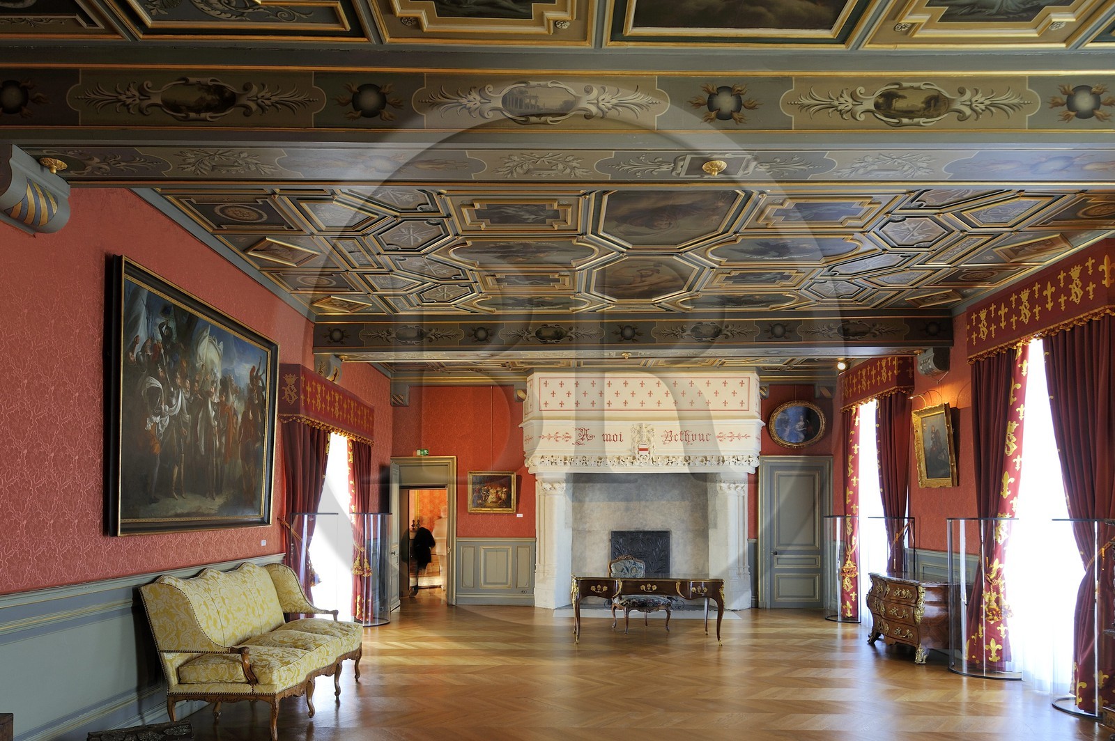 France, Loiret, Loire Valley listed as World Heritage by UNESCO, Sully sur Loire, upper chamber, compulsory mention : Chateaux de Sully sur Loire, property of the Loiret Departement