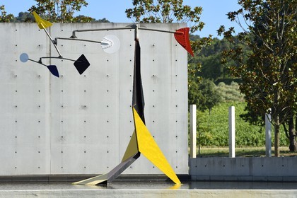 France, Bouches du Rhone,  Le Puy Sainte Reparade, Chateau La Coste vineyard and contemporary art center, Art Center by the architect Tadao Ando, Small Crinkly mobile by Alexander Calder (Compulsory Mention)
