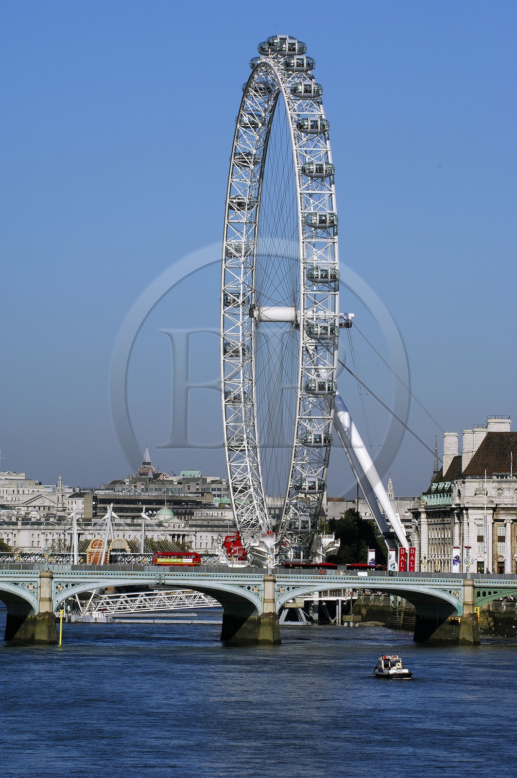 Royaume-Uni, Londres, la plus grande roue du monde (London eye) au bord de la Tamise