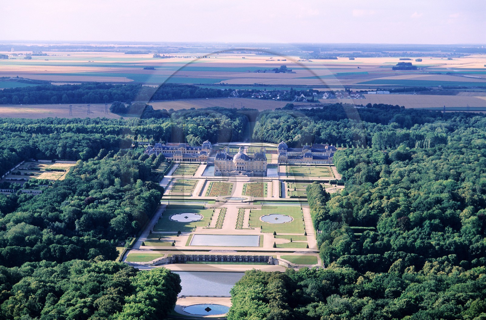 France, Seine-et-Marne (77), château de Vaux-le-Vicomte (vue aérienne)