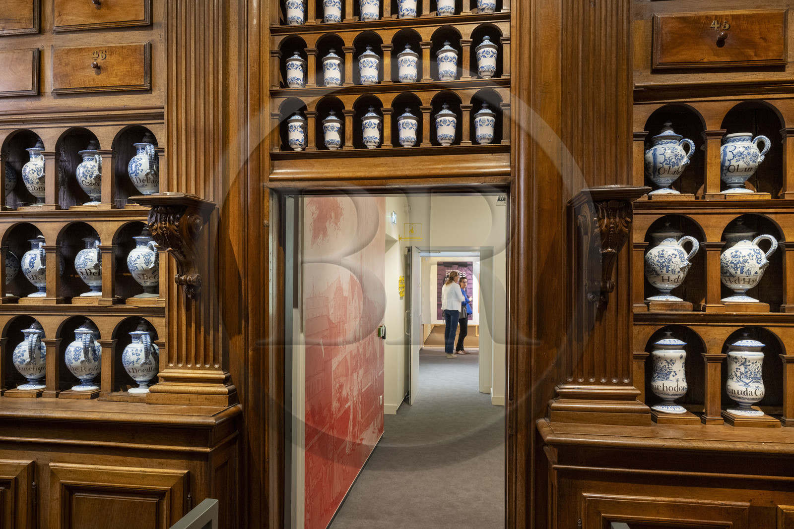 France, Côte-d'Or (21), Dijon, zone classée Patrimoine Mondial de l'UNESCO, Cité Internationale de la Gastronomie et du Vin par l'architecte Anthony Béchu, l'apothicairerie de l'ancien hopital général