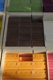 France, Bouches-du-Rhone, Aix-en-Provence, Marseille soap stall (savon de Marseille)