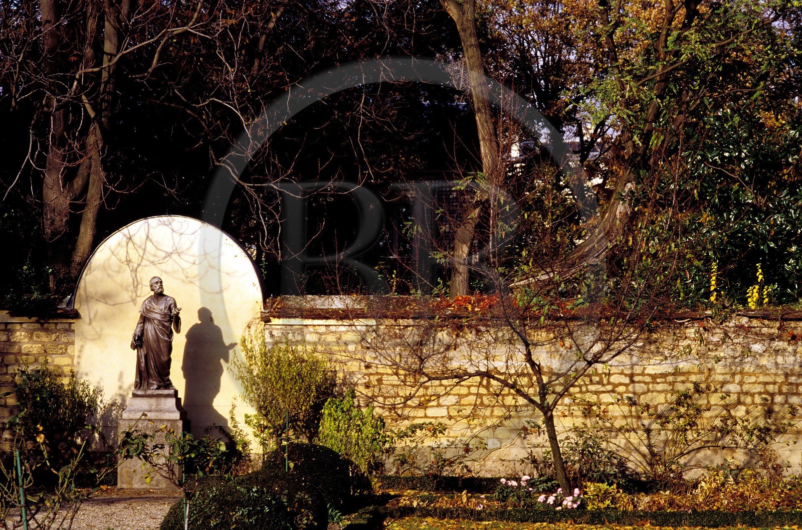 France, Paris, garden of the Foreign Missions 128 Bac Street, 7th district