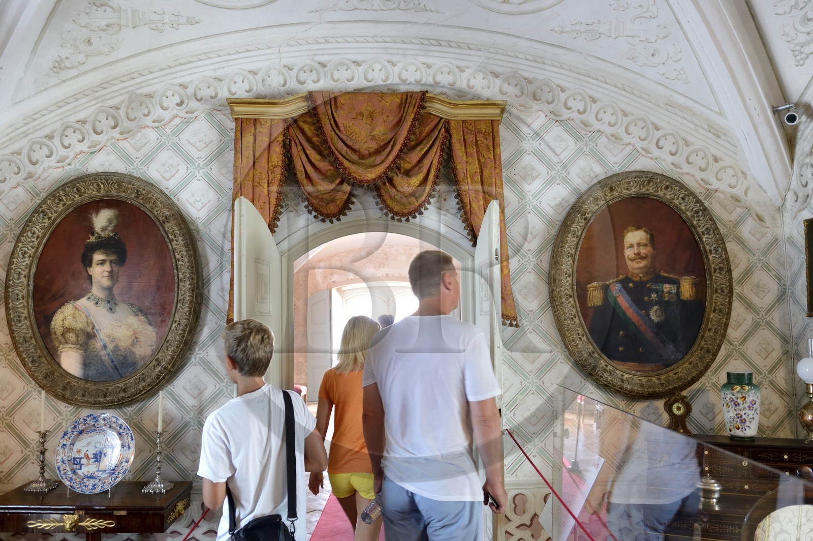 Portugal, région de Lisbonne, Sintra, le Palais national de Pena (Palacio Nacional da Pena) classé Patrimoine Mondial de l'UNESCO, à droite le Roi Carlos 1er