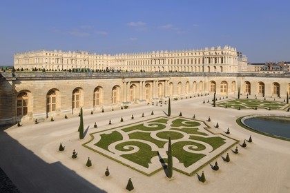 France, Yvelines, park of the Chateau de Versailles, listed as World Heritage by UNESCO, Orangery and its parterre