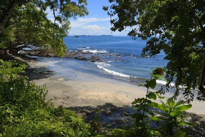 Panama, province de Chiriqui, Parc national marin du Golfe de Chiriqui, Isla Palenque, la plage de playa Primera