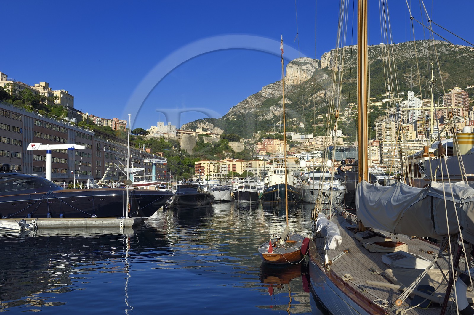 Principality of Monaco, Monaco, Port Hercule and the royal palace on the Rock