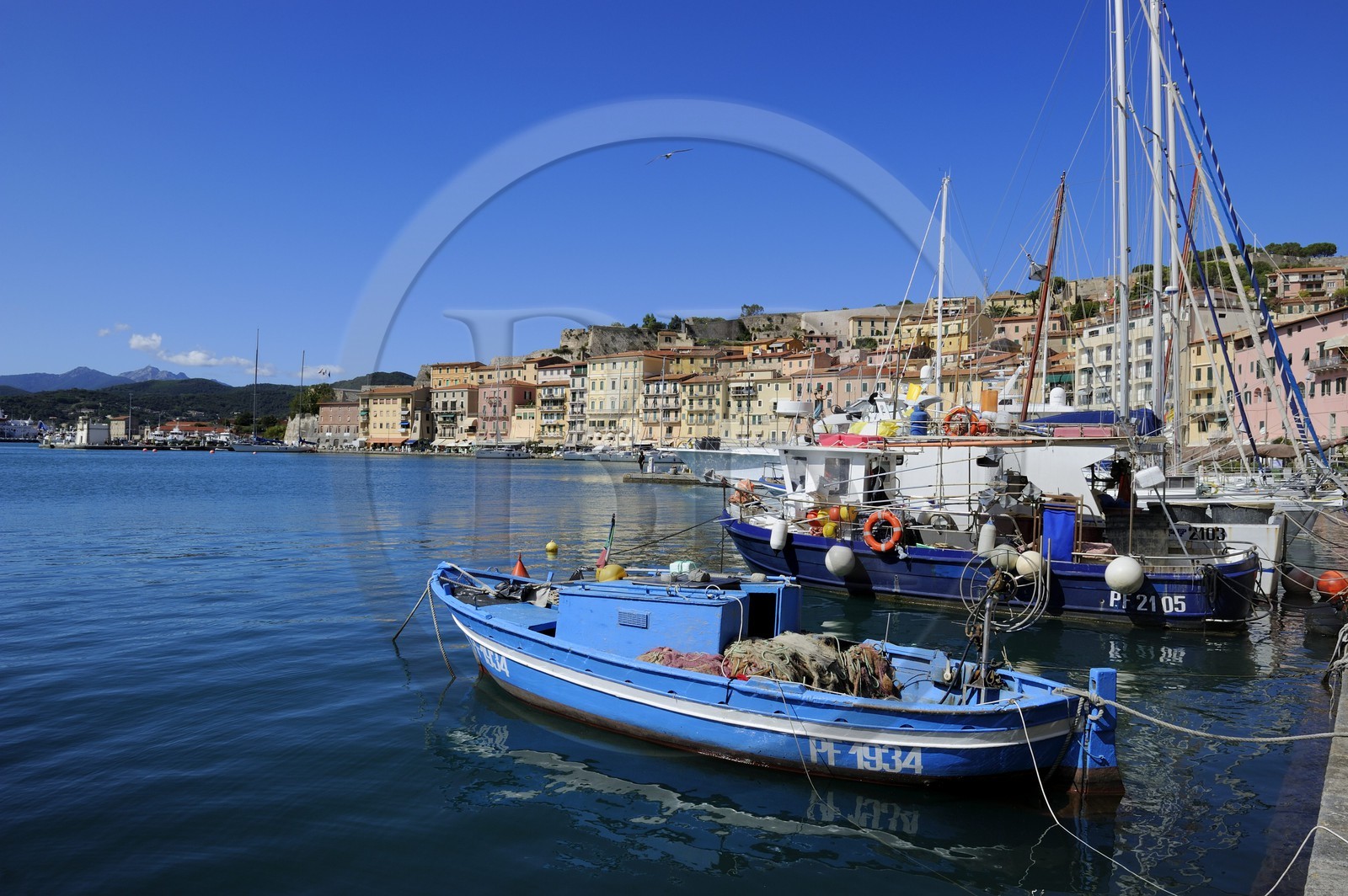 Italie, Toscane, l’Ile d’Elbe, Portoferraio, le port