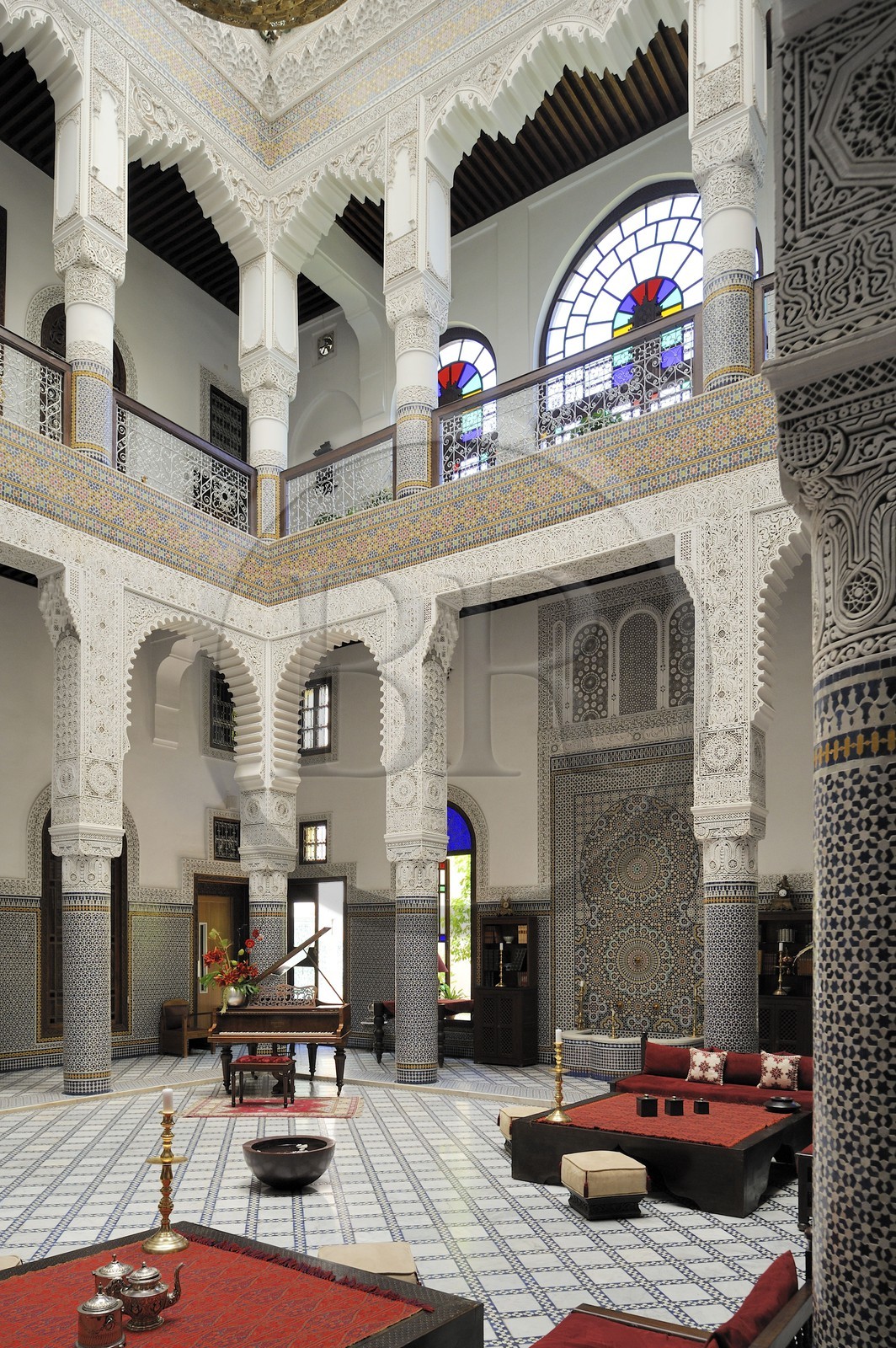 Maroc, Moyen Atlas, Fès, ville impériale, médina classée Patrimoine Mondial de l'UNESCO, hôtel de luxe Riad Fes