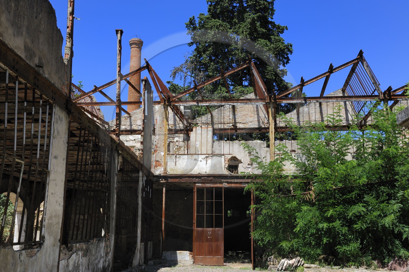 France, Herault, Villeneuvette, former Royal factory, ruins of the factory