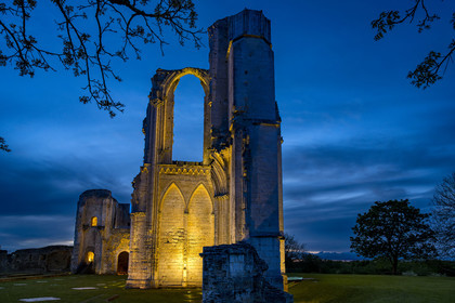 France, Vendée (85), Parc Interrégional du Marais Poitevin labellisé Grand Site de France, Maillezais, vestiges de l'abbaye Saint-Pierre de Maillezais