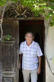 France, Haute Corse, Castagniccia, village of Carcheto, the writer Jean-Claude Rogliano