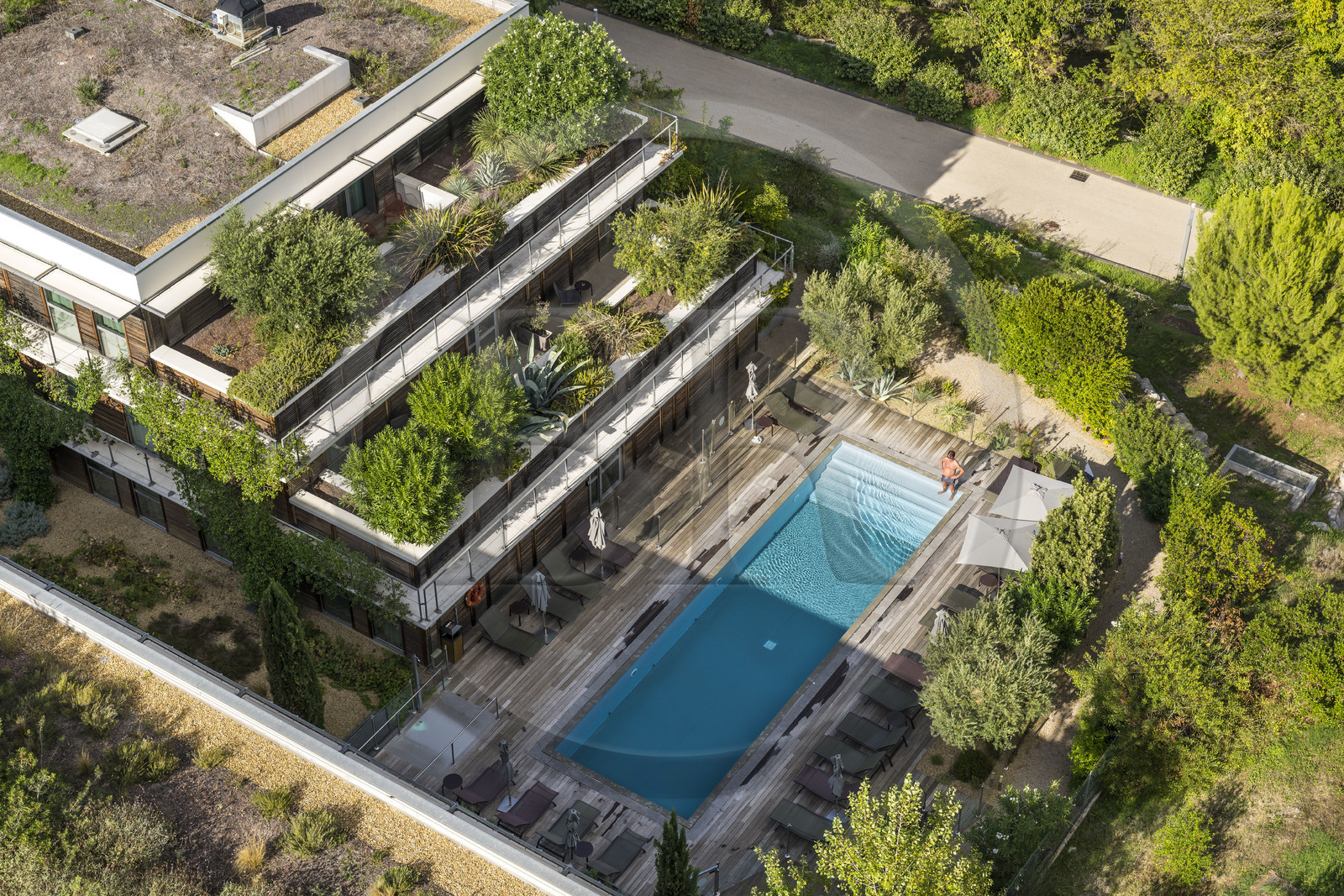 France, Hérault (34), Montpellier,  quartier de Port Marianne, Hotel Courtyard by Marriott à l'architecture contemporaine