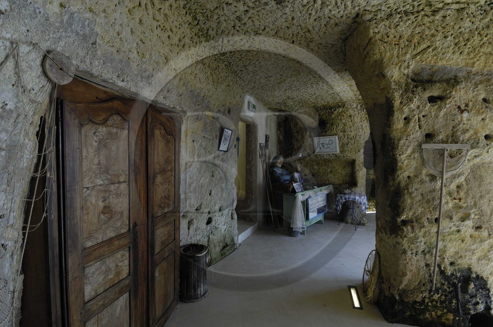 France, Charente-Maritime (17), Meschers-sur-Gironde, reconstitution historique dans les grottes du Regulus