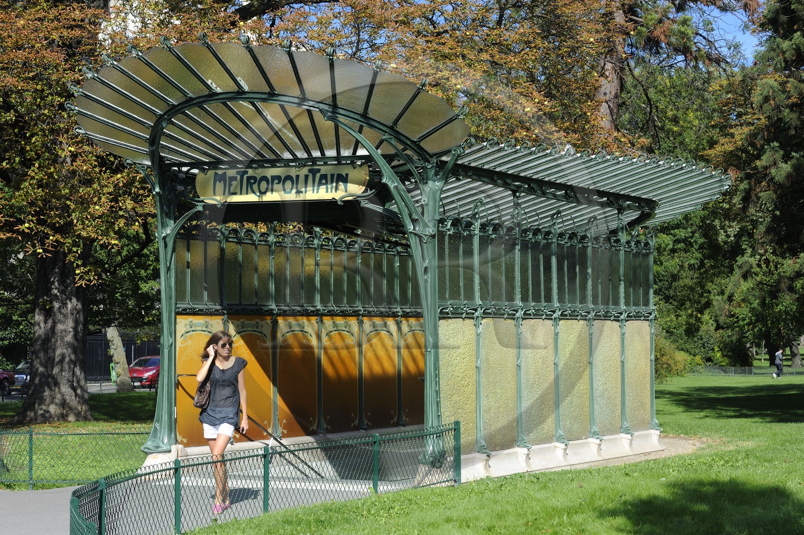 France, Paris (75), station de métro de la Porte Dauphine de style Art Nouveau  par Hector Guimard