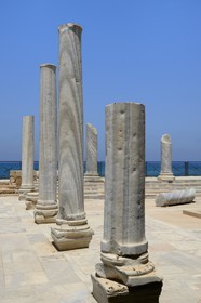 Israel, Haifa District, Caesarea (Caesarea Maritima), ruins of Caesarea, the former bathhouse above the Roman hippodrome