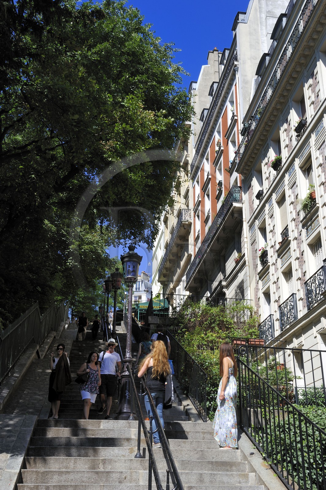 France, Paris (75), escalier de la rue Paul Albert qui descend de la Butte Montmartre