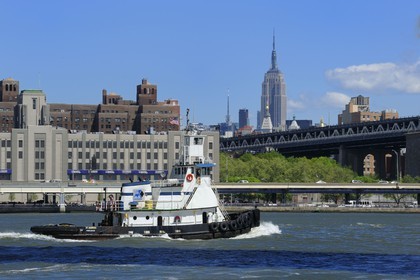 Etats-Unis, New York, Manhattan, Manhattan Bridge et Empire State Building