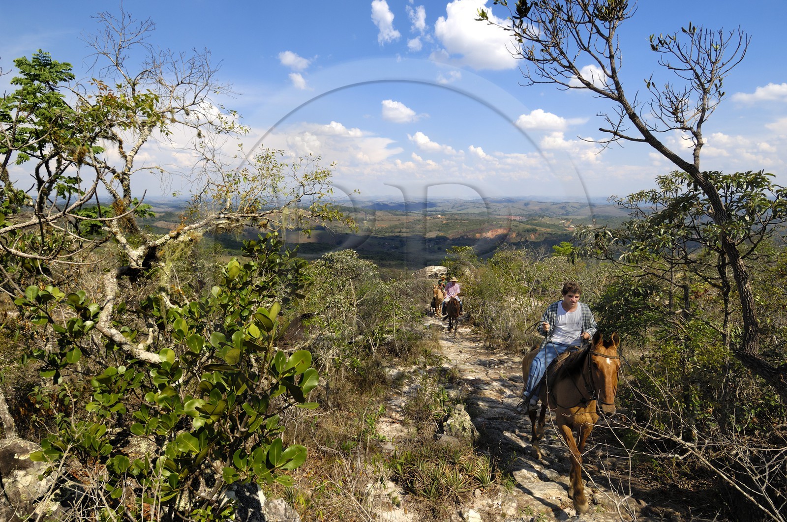 Brazil, Minas Gerais state, Tirandentes, riders on the former Gold Route (Estrada Real)