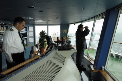 Italy, cruise aboard the Silvershadow ship of the company Silversea, the control room