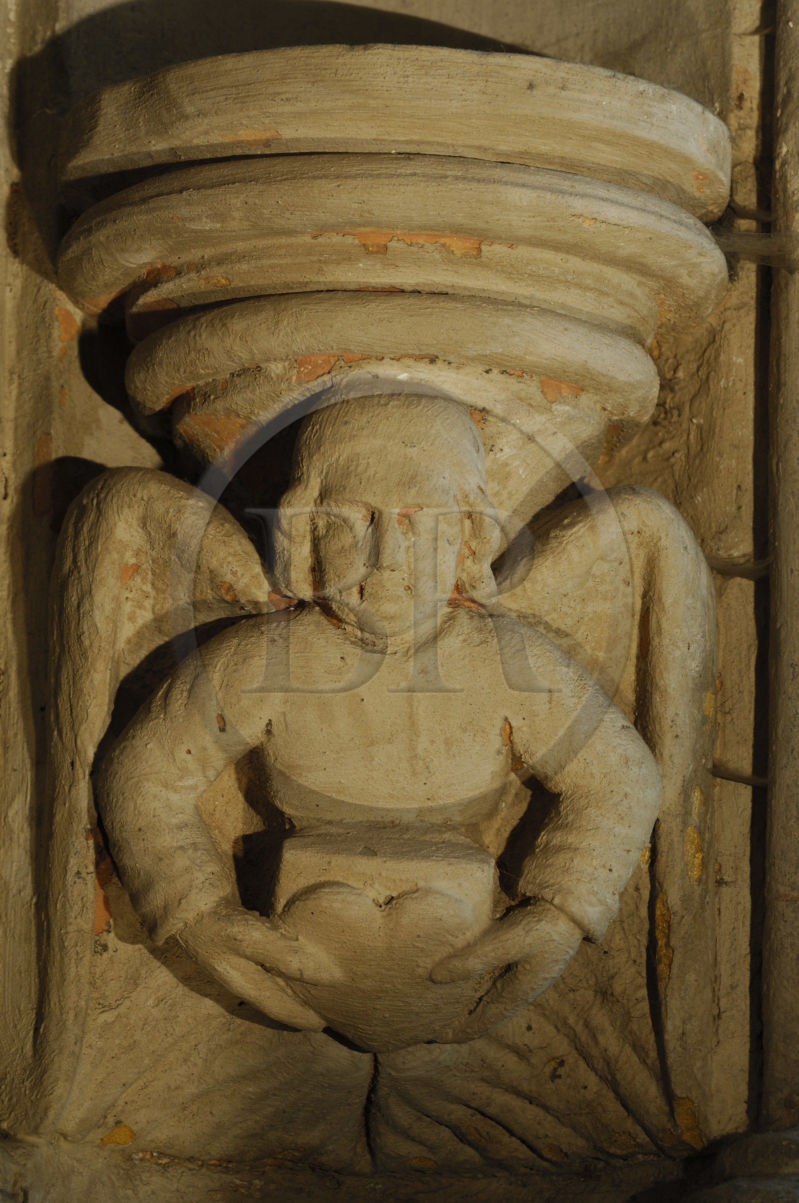 Royaume-Uni, Ecosse, Midlothian, Roslin, la Chapelle Rosslyn, l'ange qui ramène le coeur du chevalier à Jerusalem